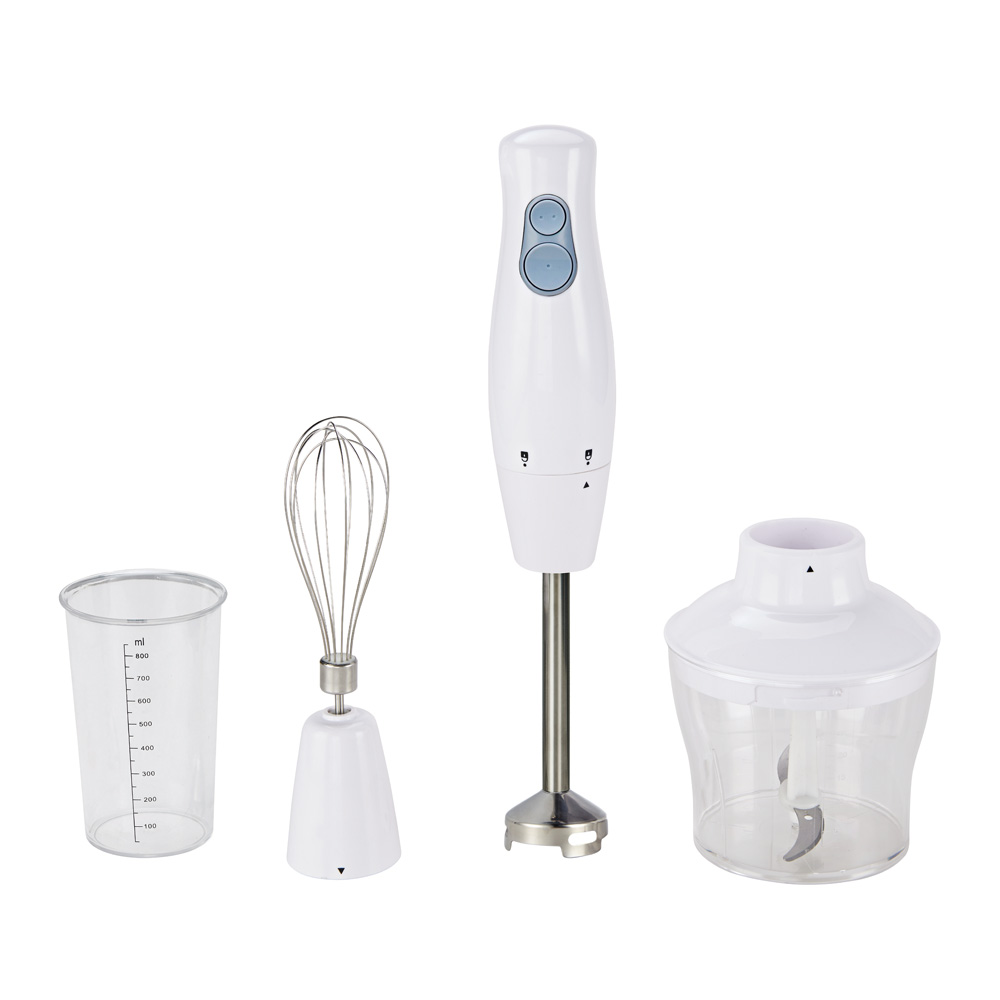 BY-128 Immersion Hand Blender 4 in1 Multi-purpose Blender with Stainless Steel Blades, with Chopper, Beaker, Whisk for Smoothie, Baby Food, Sauces,Puree, Soup