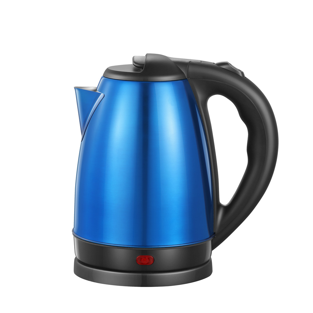 BY-1804 Blue color 2.0 Liter Cordless Stainless Steel Electric Tea Kettle